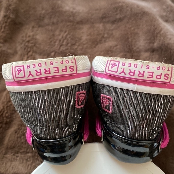Sperry Sz 2 Seabright Black and Pink Topsider Shoe - Picture 11 of 11